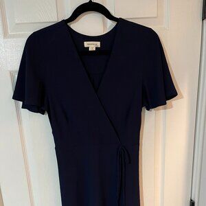 Navy blue dress with tie